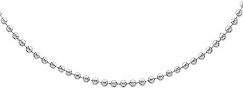 Tuscany Silver Unisex Sterling Silver 2mm Ball Chain Necklace of 56cm/22