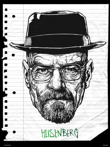 onthewall Breaking Bad HEISENBERG Kunstdruck Poster (MSP0050) weiß 30 x 40 cm