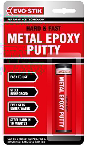 4 Packs of Evo-Stik Hard & Fast Metal Epoxy Adhesive Glue Putty 50g 320123