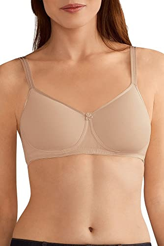 Amoena Women's Mara Padded/Molded Foam Wire Free Pocketed Mastectomy Bra - for Larger Sizes Nude