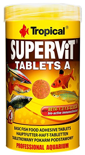 Tropical SUPERVIT TABLETS A 50ml / 36g / 80 pcs - adhesive multi-ingredient tablets for omnivorous & carnivorous fish, snails, crustaceans (immunity & growth)