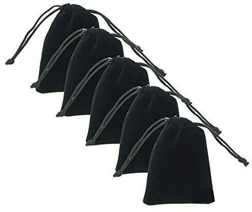 SmartDealsPro Set of 5 3.5 x 5 Durable Velvet & Satin Carry Bag w/Drawstring for Dice Jewelry Gift Packaging