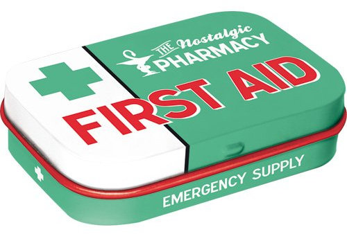 Nostalgic Art 40361138133 Mentine First Aid Box, Stahl, Wassergrün, 6 x 4 x 2 cm
