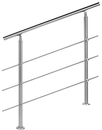 Treppengeländer Edelstahl 3 Querstäbe 80cm Brüstung Handlauf Geländer Treppe