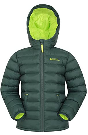 Mountain Warehouse Seasons Steppjacke für Kinder - Ultraleichte, warme, wasserdichte Steppjacke. Jungen & Mädchen Winterjacke mit Kapuze & Reißverschluss Khaki Kinder 152 DE (11-12 Jahre)