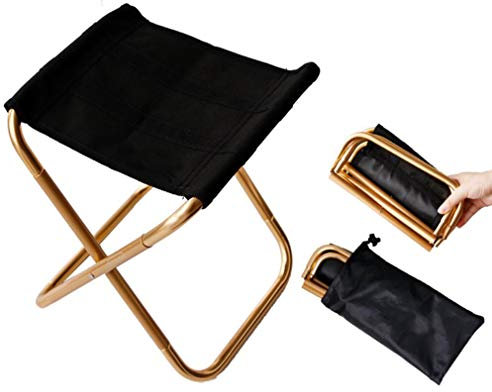 Mini Pieghevole Portatile Sgabelli da Campeggio con Custodia in Alluminio, Compatto, Ultraleggero con Borsa per il Trasporto, per Giardino, Spiaggia, Pesca, Escursionismo, Picnic, Viaggi