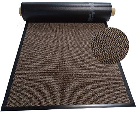 MERTEX Schmutzfangläufer Meterware 120 cm braun-schwarz meliert - Schnittkanten mit Randprofile (120 x 700 cm, braun)
