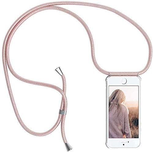 YuhooTech Handykette Hülle für iPhone 5 / 5S / SE(2016)- 4,0 Display, Smartphone Necklace Hülle mit Band - Handyhülle mit Kordel Umhängenband - Schnur mit Case zum umhängen in Rose Gold
