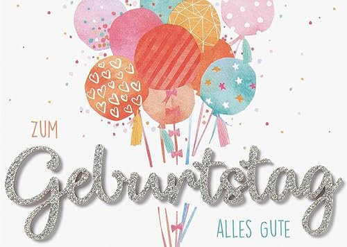 Perleberg hochwertige Geburtstagskarte der Lettering Design Collection - edle Karte zum Geburtstag in Premium-Qualität inkl Umschlag - schöne Geburtstagskarten - Karte Geburtstag 10,5 x 14,5cm