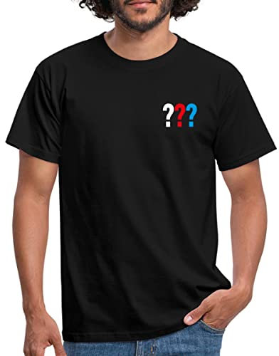 Spreadshirt Die DREI Fragezeichen Kleines Logo Männer T-Shirt, XL, Schwarz