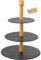 Westmark Expositor de pizarra de 3 pisos + 100 mini palillos para snacks, Con protección contra arañazos, Dimensiones: ø 28,5 x 40 cm, Pizarra/pino, Tapas + Friends, Antracita/marrón claro, 69682260