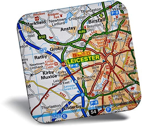 Destination Vinyl ltd Fridge Magnet - Leicester City England Travel UK GB for Office, Cabinet and Whiteboard, Magnetic Stickers, 45535