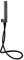 Matt Black Square Hand Shower Bracket Holder Wall Outlet Elbow Shower Head Handset & Hose
