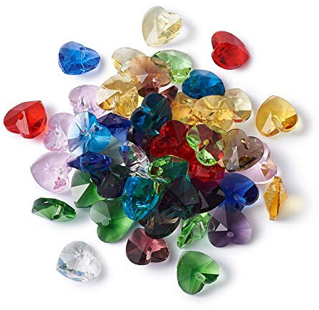 Cheriswelry Facettierte, galvanisierte Glasanhänger, kristallklar, baumelnde Charms für Schmuckhandwerk, Glas, Kristall