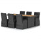 vidaXL Gartenmöbel 7-TLG. mit Auflagen Gartengarnitur Sitzgruppe Sitzgarnitur Gartenset Tisch Stühle Gartentisch Gartensessel Poly Rattan Schwarz