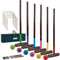 SpexDarxs Krocket-Set für 6 Spieler, 71,1 cm, Krokett-Spiel mit hochwertigen Holzschlägeln, farbigen Bällen, Wickets, Heringen, Tragetasche, klassische Familienspiele für den Außenbereich, Hinterhof,