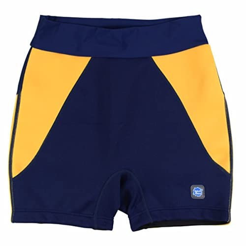 Splash About Le Short d’Incontinence pour Adultes ‘Splash Jammers’, Bleu Marine/Jaune, X Petite (Taille 56-68 cm)
