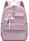 Lanola Schulrucksack für Teenager-Mädchen, lässiger Wanderrucksack, Tagesrucksack, Büchertasche, Uni, Reiserucksack mit niedlichem Band für Mädchen, violett