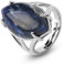 Natürlicher Großer Sodalith-Ring Blauer Kristall-Pferdeaugen-Form-Ring, Verstellbarer Damen-Ring Mit Offenem Stein, Reiki-Balance, Knöchel-Finger-Ringe, Ewigkeitsring Für Frauen, Mädchen, Männer