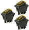 ETOPARS 3 Pièces 12V 20A Interrupteur à Bascule Rond de Voiture Jaune LED Lumière Presse Bouton de Commutateur Verrouillage ON OFF ON 6 Broches 3 Positions Étanche Auto