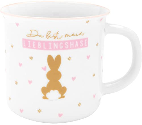 GRUSS & CO Tasse mit Motiv Hase | Kaffeetasse, New Bone China, 35 cl | Geschenk Ostern, Freunde, Geburtstag | 48034