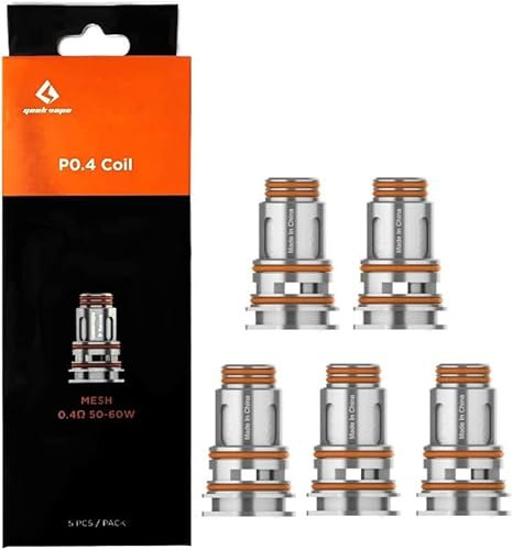 Geekvape Boost Pro P Coils, Low-Resistance Mesh Coil, COMPATIBLE Aegis Boost Pro Pod Mod Kit And Obe Lisk 60 AIO Kit, Anti Spit Back Mesh Core, 2ml Catridge, No Nicotine, [0.4ohm] (Pack of 5)
