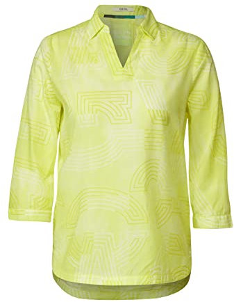 Cecil Damen B343842 Longbluse, Limelight Yellow, XXL