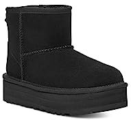UGG Classic Mini Platform, Stivali alla Moda Bambine e ragazze, Nero, 37.5 EU