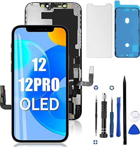 ZOETEC For iPhone 12/12 Pro Screen Replacement Hard OLED (Not LCD) Touch Display Digitizer Assembly with Repair Kits