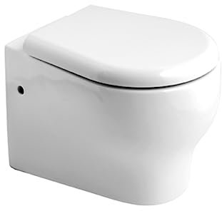 Vaso wc sospeso con brida in ceramica bianca di qualità