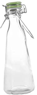 Alipis Botella De Vidrio con Tapa Aleatoria y Asa Recipiente Reutilizable para Jugos Agua Leche y Decoración Diseño Transparente y Prueba De Fugas