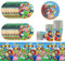 61pcs Super Mario vaisselle de fête d'anniversaire,Mario de fête ensemble, ensemble comprenant nappe assiettes gobelets serviettes pour babyparty,mariages,anniversaire(20 invités)