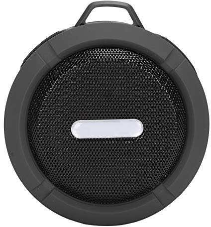 Haut-Parleur Portable, Haut-Parleur sans Fil C6 avec Mousqueton à Ventouse Mini Caisson de Basses étanche pour Les Sports de Plein Air (Gris foncé)