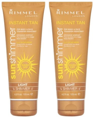 2 x Rimmel London Instant Tan Sun Shimmer Instant Tan - Light 125ml
