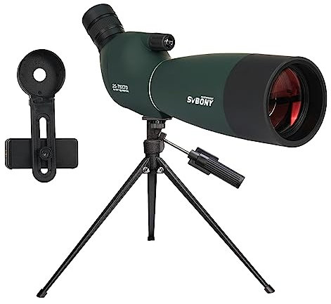 Svbony SV28PLUS Mise à Niveau Longue-Vue pour Tir à La Cible, 25-75x70mm BAK4 FMC Lens, Longue-Vue avec Adaptateur Téléphone Sac Trépied, pour Observation des Oiseaux, Faune et Flore, Tir à l'arc