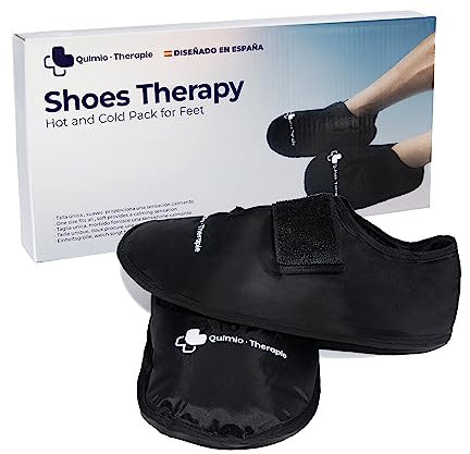 QUIMIO-THERAPIE - Chaussons Gel Froid Chaud Pieds - Soulagement Chimiothérapie, Cryothérapie Maison, Thérapie Micro-ondes - Noir