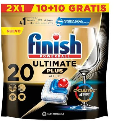 Finish Pastillas para Lavavajillas Ultimate Plus (20 Unidades)