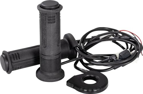 Schwarze beheizbare Motorradgriffe für Lenker, 22 mm, Koso, mit Schalter auf 5 Ebenen, Länge 120 mm