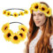 2pcs Couronne de tournesol fleur,Bandeau Tournesol Fleurs,serre-tête couronne de tournesol fleu pour Carnaval, Fête à Thème,Soirée Plage