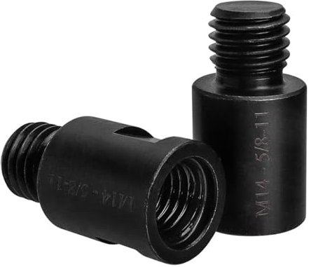 Treki - Adaptador de 2 unidades, 5/8 a 11, rosca macho a M14 hembra, convertidor de adaptador de amoladora angular M14 a 5/8 -11, amoladora angular pulidora de rosca, convertidor de varilla de