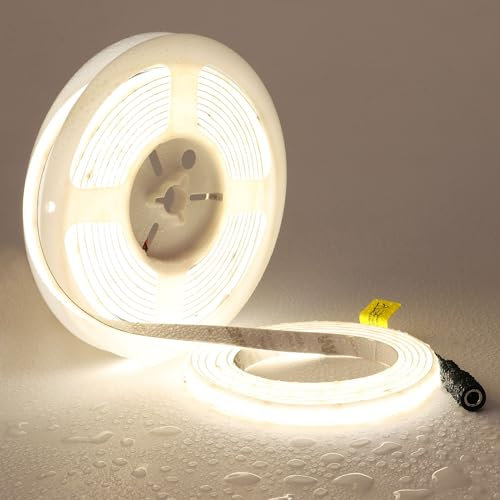 TOPAI 24V LED Streifen Diffus 5M 4000K Naturweiß IP65 Wasserdicht 11000LM Sehr Hell 20W/M, 238LED/M Hochdichte Selbstklebend & Schneidbar, Gleichmäßiges Licht Punktlos Besser als COB für Innen/Außen