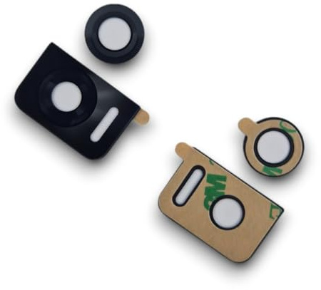 jbTec Kameraglas Ersatz Set mit Kleber kompatibel mit Motorola Edge 30 Neo - Kamera Glas Camera Linse Schwarz (Black Onyx)
