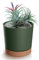 Blumentopf mit Untersetzer ECO, Übertöpfe für Zimmerpflanzen, Pflanzkübel, Übertopf Kompakt, 40 cm Durchmesser, Elegantes Design für Innen- und Außenbereich (Grün, 400)