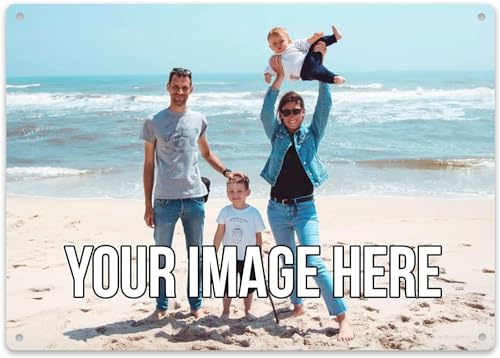 Personalised Photo Sign, Custom Garden Signs with Photo, Shed Signs Personalised with Photo, Metal Wall Plaque Photo (20x30cm)