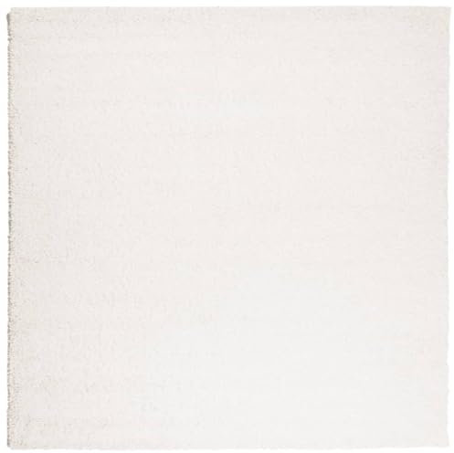 vidaXL Teppich Shaggy Hochflor, Bodenteppich Weich Flauschig, Flächenteppich für Wohnzimmer Schlafzimmer Flur, Flurteppich Hochflorteppich, Modern, Creme 160x160cm