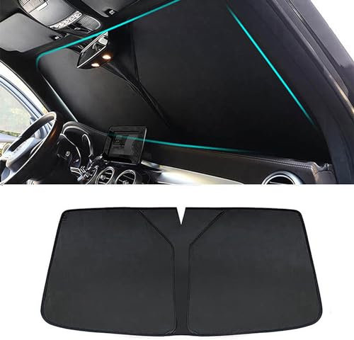 NLXQJY Apto para BMW Serie 3 E46 1999-2004, Parasol para Parabrisas de Coche, Parasoles de Ventana Delantera Plegables Negros, protección Solar