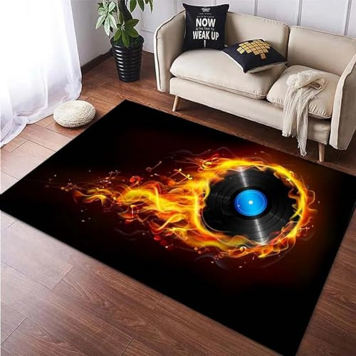 Kinderzimmer Teppich Vinyl-Schallplatten-Cd 3D -Gedruckter Teppich Wohnzimmer Dekor Krabbelte Matte Schlafzimmer Küchenteppich Badezimmer Matte, 80 X 160 cm -7Y2X5U0G7B6