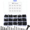 M3 M4 M5 Schrauben Set, 480 Stück Linsenkopfschrauben Mit Muttern, Kreuzschlitzschrauben, Gewindeschrauben, Schwarz Maschinenschrauben Sortiment (480)