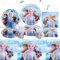 Party Tableware Set Girls-51PCS Ice Princess Birthday Party Decorations Snow Winter Themed Party Supplies Party Paper Plates Cups Napkins Tablecloth Blue Party Supplies for Kids Baby Shower Party Deco