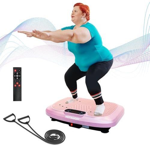 HOTSWEAT Vibration Plate Exercise Machine for Lymphatic Drainage, Power Plate Vibrating Platform, Shaker for Weight Loss, Waver Board with 120 Levels for Home Gym